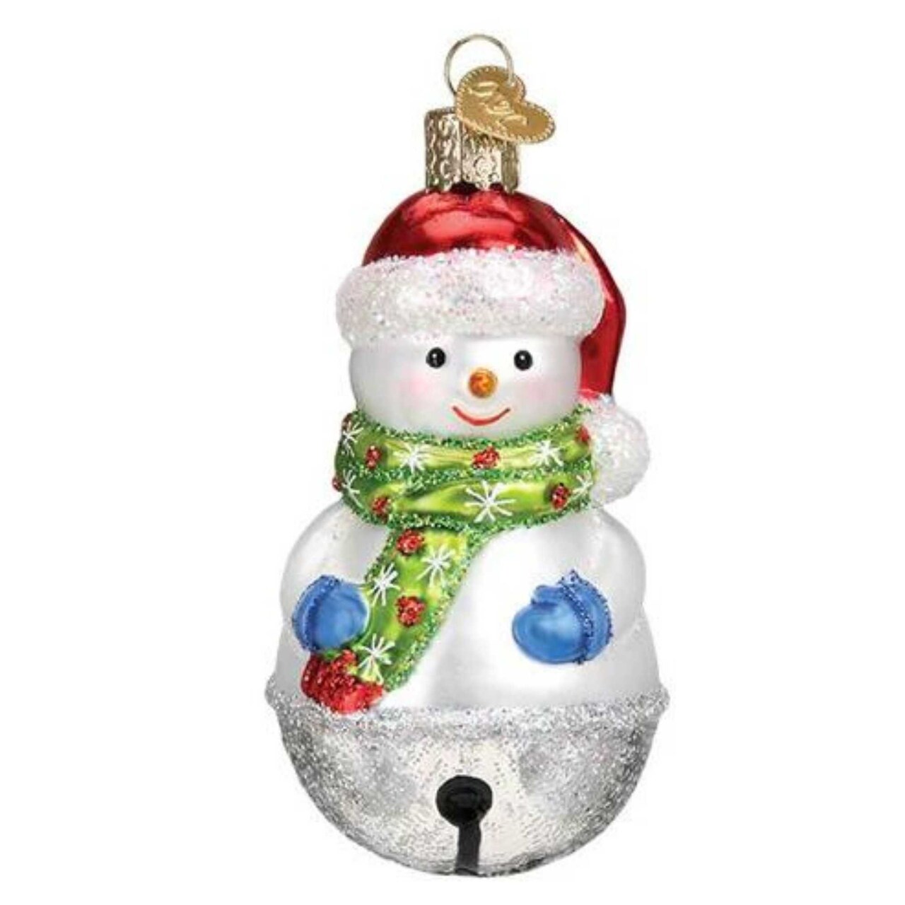 Old World Christmas 3.5 Inch Jingle Bell Snowman Christmas Tree Ornament , Ornament Mittens Scarf